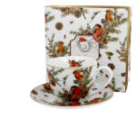 Duo Gift Porceláncsésze+alj, 250ml, dobozban Christmas Birds (52978)