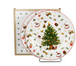 Duo Gift Porcelán desszerttányér szett, 2db-os, 19cm, dobozban, Christmas Tree (51445)