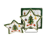 Duo Gift Porcelán csillagtányér szett 2db-os, 15x1, 5cm, dobozban, Around Christmas Tree (50967)