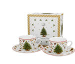 Duo Gift Porceláncsésze+alj, 90ml, 2 személyes, dobozban, Christmas Tree (51414)