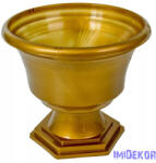  Műanyag nagy talpas kerek tál D28cm M24cm - Arany