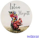  Kör fa tábla őszi 13 cm - Isten hozott-Mókus