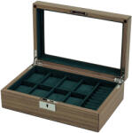 Rothenschild watch box walnut RS-2442-W for 8 watches & cufflinks, (watch box walnut RS-2442-W for 8 watches & cufflinks)