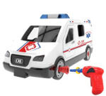 Magic Toys DIY Assembly set mașină de salvare cu efecte de sunete și lumini 63 bucăți set (MKL367241) Set bricolaj copii