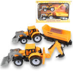 Magic Toys Engineering Truck: Set de utilaje din 2 părți cu tractoare, remorcă și daltă (MKK141261)