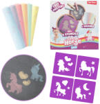 Magic Toys Dream Horse: Set de cretă de asfalt cu șablon unicorn (61044B)