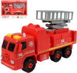 Magic Toys Fire Engine: Camion de pompieri demontabil cu coș de ridicare, scule si sunet 20cm (MKK440808)