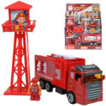 Magic Toys Brigada de Pompieri: Set de stație de pompieri cu turn, mașină și accesorii (MKL488993)