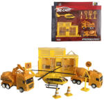 Magic Toys Construcție mare cu vehicule, clădire și elicopter set de joacă din 9 piese (MKK123486)