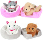 Magic Toys Cățeluș sau pisicuță de pluș drăguț cu un pat, 1 buc (75159Z)