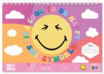 Luna Caiet de schițe creativ Smiley de colorat cu șablon și autocolante în mai multe variante (000504996)