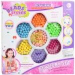 Magic Toys Beads Series: Set de mărgele pentru bijuterii cu peste 100+ de mărgele colorate și dungi (MKK292182)