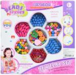 Magic Toys Beads Series: Set de bijuterii cu peste 100 de margele colorate in diferite forme (MKK292137)