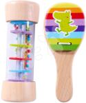 Eichhorn Instrumente muzicale din lemn Music Set Rattle Eichhorn zornăitore cu efect de ploaie si castaniete de la 24 luni (EH3491) Instrument muzical de jucarie