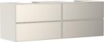 Hansgrohe Xevolos E Konzolos mosdószekrény 1570/550, matt homok bézs színű, 4 fiókkal, 2 ráültetett mosdótálhoz 54200790 (54200790)