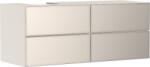 Hansgrohe Xevolos E Konzolos mosdószekrény 1370/550, matt homokbézs színű, 4 fiókkal, ráültetett mosdótálakhoz, balos 54237790 (54237790)