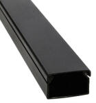 ELMARK Fekete kábelcsatorna, 16x16 mm, műanyag, pattintható fedéllel (5621616BL)