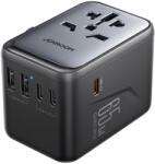 Joyroom JR-TCW02 Utazó Adapter 65W - EU / US / UK / JP / AU / CN - Fekete (JR-TCW02)