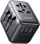 Joyroom JR-TCW01 Utazó Adapter 17W - EU / US / UK / JP / AU / CN - Fekete (JR-TCW01)