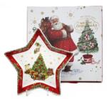 P&P Import Karácsonyi porcelán csillag kínálótálka - 23, 5 cm - karácsonyfás (IMO-PP-PL-6662)