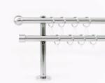  19 mm Ø Oslo karnis szett, 2 soros, inox, block tartóval (200 cm)