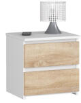 AKORD Furniture Factory AKORD CLP CL2 Éjjeliszekrény Laminált Fehér-Sonoma Tölgy Kétfiókos (AKO-OP0LCL2BIASON001)