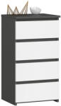 AKORD AKORD CL4 Komód Laminált Grafitszürke-Fehér 4 Fiókos (AKO-OP0LCL4SZARBIA001)
