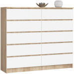 AKORD AKORD CLP Sonoma Tölgy Fehér 10 Fiókos Komód (AKO-OP0LK-1DABBIA007)