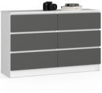 AKORD AKORD CLP 6-Fiókos Komód Laminált Fehér-Szürke Matt (AKO-OP0LK-120SZ6BIASZA)