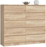 AKORD AKORD CLP K140 Komód Laminált Sonoma Tölgy 10 Fiókos (AKO-OP0LK-1DAB007)