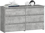 AKORD AKORD CL100 Beton Komód 6 Fiókos Laminált Matt (AKO-KOMMCL1006SZBETPK)