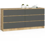 AKORD AKORD CLP Artisan Komód 6 Fiókos Laminált Tölgy Szürke (AKO-OP0LK-1ARTSZAR010)