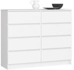 AKORD CLP 120 Komód 8 Fiókos Laminált Fehér Matt (AKO-OP0LK-1BIA005)