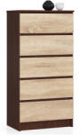 AKORD AKORD K60 Laminált Fiókos Komód Wenge-Sonoma 5 Fiókos (AKO-OP0LK-6VENSON005)
