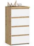 AKORD AKORD CL4 Artisan Tölgy Komód Fehér Fiókokkal (AKO-OP0LCL4ARTBIA001)