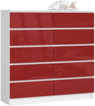 AKORD AKORD CLP K120 Komód 10 Fiókos Magasfényű Piros MDF (AKO-OP0LK-1POLCZERW120)