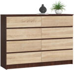 AKORD AKORD CLP K140 Komód Laminált Wenge-Sonoma 8 Fiókos (AKO-OP0LKOMVENSON8SZ)