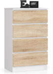 AKORD AKORD K60 Sonoma 4-Fiókos Komód Fehér/Tölgy (AKO-OP0LK-6BIASON004)