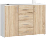 AKORD AKORD K45 Klasszikus Komód Laminált Fehér-Sonoma Tölgy (AKO-OP0LWARBIASON)