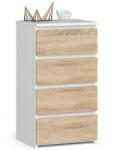 AKORD AKORD CL4 Keskeny Fiókos Komód Fehér Sonoma Tölgy (AKO-OP0LCL4BIASON001)