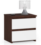 AKORD Furniture Factory AKORD CLP Éjjeliszekrény Wenge-Fehér 2 Fiókos Laminált (AKO-OP0LCL2VENBIA001)