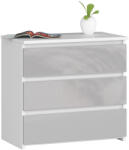 AKORD Furniture Factory AKORD CL3 Éjjeliszekrény Laminált Fehér/Metál Magasfényű 60 cm (AKO-OP0LCL-POLMET)