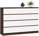 AKORD AKORD CLP K140 Komód Wenge-Fehér 8 Fiókos Laminált (AKO-OP0LKOMVENBIA8SZ)