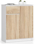 AKORD AKORD CLP K80 Komód Laminált Fehér-Sonoma Tölgy (AKO-OP0LKOMK80BIASON)