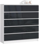 AKORD AKORD CLP 120 Komód 10 Fiókos Magasfényű Grafit MDF (AKO-OP0LK-1POLGRAF120)