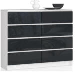 AKORD K120 Modern Magasfényű Grafit Komód 8 Fiókos MDF Akril (AKO-OP0LK-1GRAFIT)