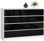 AKORD CLP K140 Modern Komód 8 Fiókos Magasfényű Fekete (AKO-OP0LK-1-002CZA)