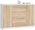 AKORD AKORD CLP K140 Komód Laminált Fehér-Sonoma Tölgy (AKO-OP0LKOMBIASON006)