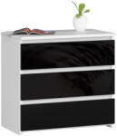 AKORD Furniture Factory AKORD CL3 Magasfényű Éjjeliszekrény Fehér/Fekete 60 cm (AKO-OP0LCL-POL002CZAR)
