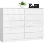 AKORD AKORD CLP Magasfényű Fehér MDF Komód 10 Fiókkal (AKO-OP0LK-1BIAPOL012)